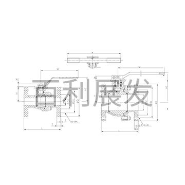 二片式美标高平台法兰球阀